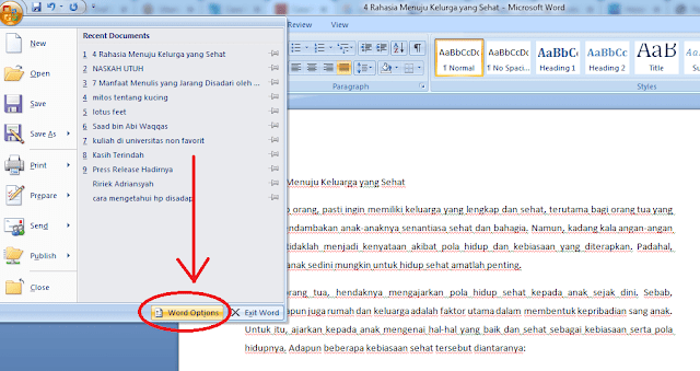 cara menghilangkan garis merah di microsoft word-2