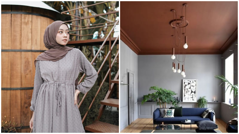 perpaduan warna coklat dan abu-abu