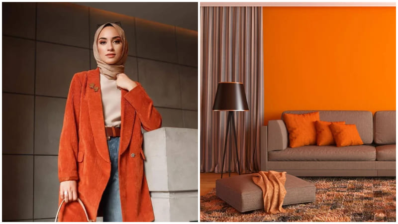 perpaduan warna coklat dan oranye