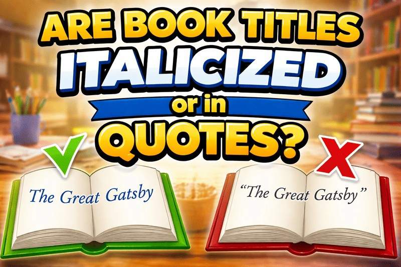 Are book titles italicized or in quotes